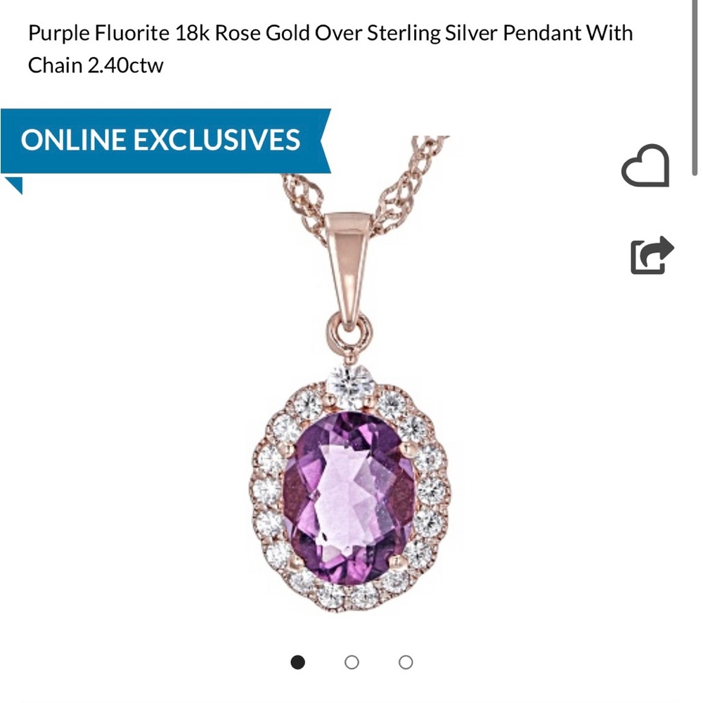 18k rose gold over sterling silver purple fluorite necklace